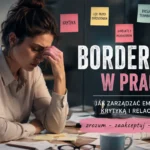 Borderline w pracy — kobieta siedzi załamana nad biurkiem